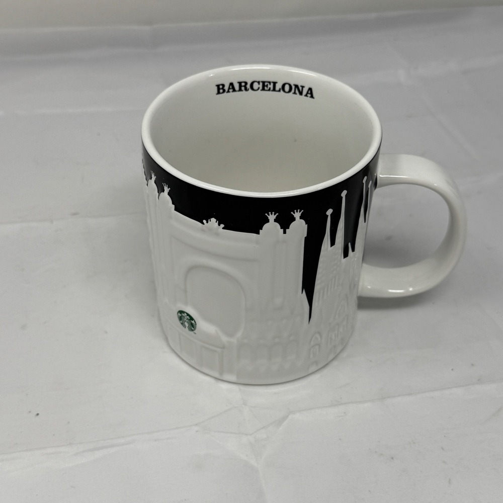 Starbucks City Mug, Barcelona , "Black & White" Collection, New with SKU, 16 oz.
